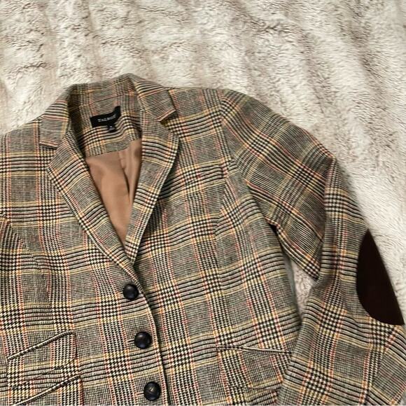 Talbots Brown Plaid Equestrian Sporting Blazer Coat - Picture 3 of 9
